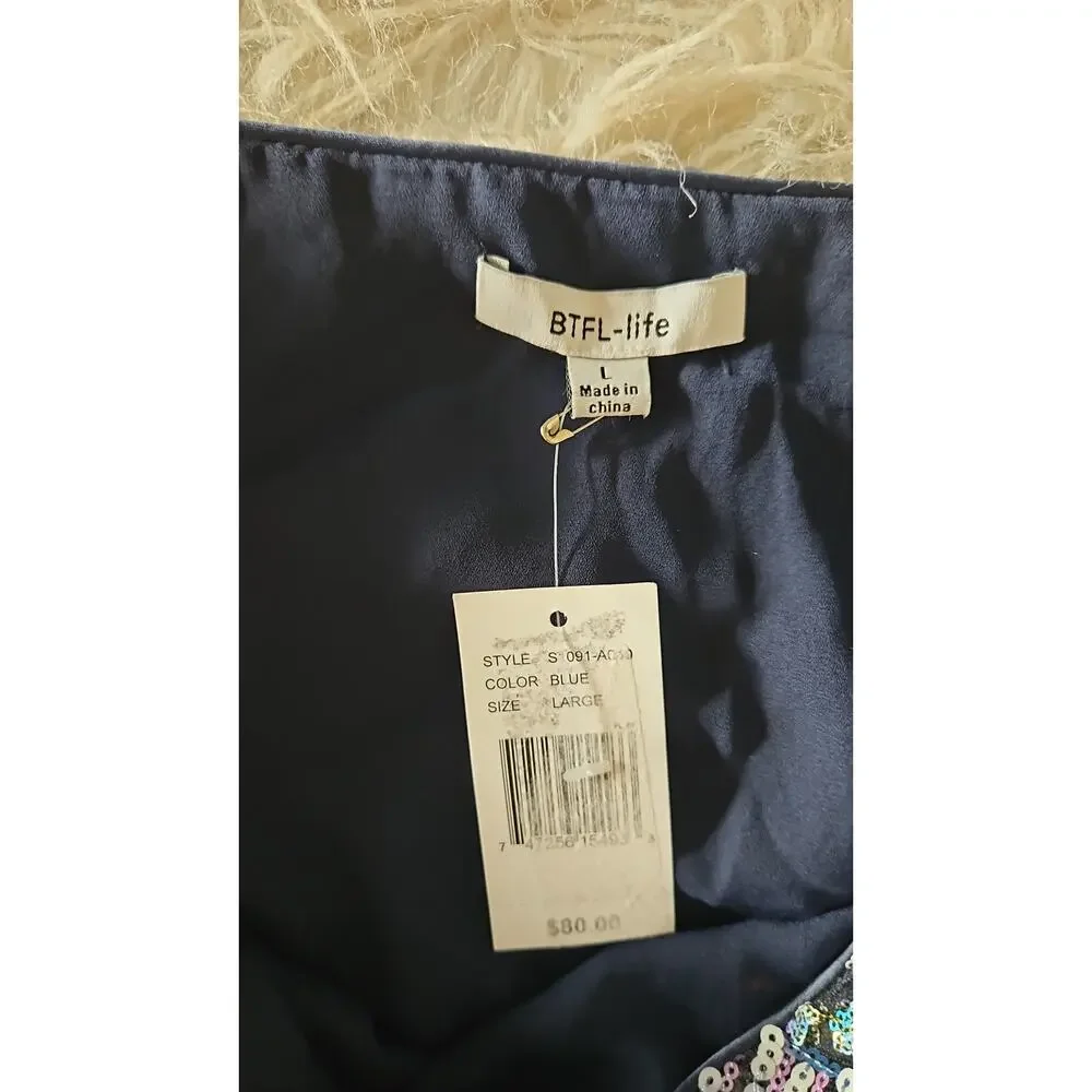 BTFL Life - Mixed Geometric Beaded Mini Skirt. - Picture 5 of 5